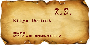 Kilger Dominik névjegykártya